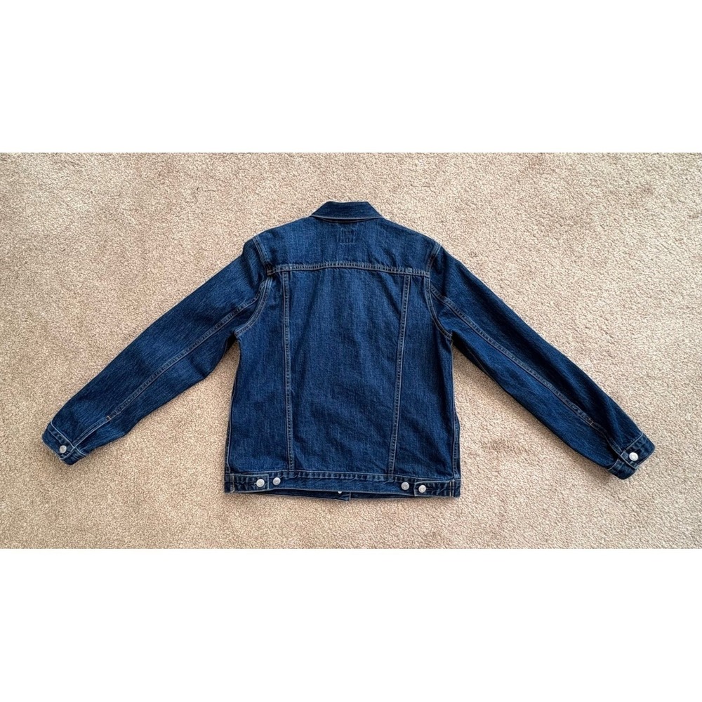 Gap Denim Jacket Ladies Large Tall Dark Wash Blue Cotton Trucker Jacket EUC - Picture 8 of 15